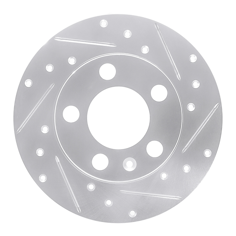 Audi A1 Brake Rotor (1) - Rear Right - R1 Concepts - Drilled & Slotted - Silver - `98-`24